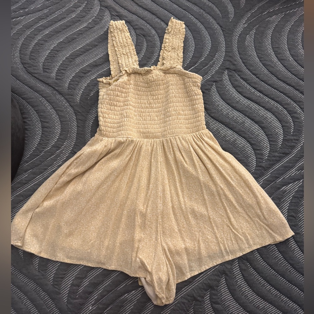 American Eagle Outfitters yellow floral romper with Delicate Pleating